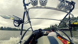 boat wakeboard tower with bluetooth speakers